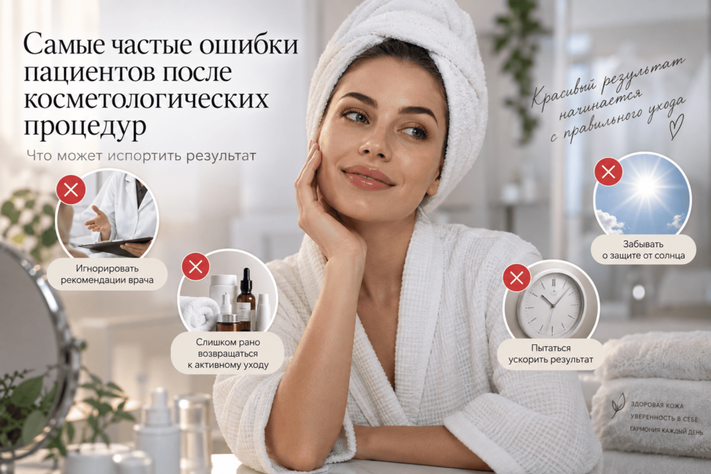 Самые частые ошибки пациентов после косметологических процедур: что может испортить результат