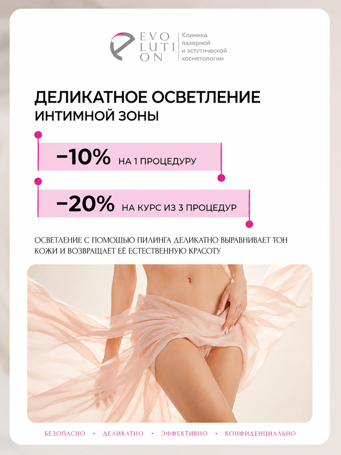 Деликатное осветление интимной зоны
